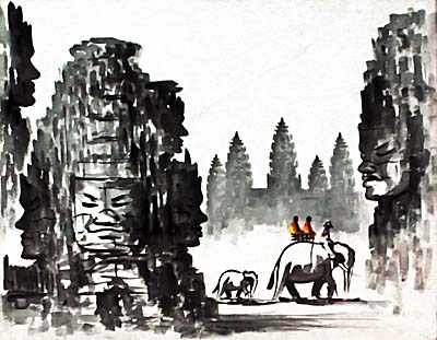 Angkor Wat / Angkor Thom Sketch by Asienreisender